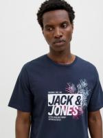 Jack & Jones SS25 Hombre Pack 2 Camisetas de Algodón Mod JJjaxon TEE CREW logo estampado Moda Casual Informal REF 269390 - details 8