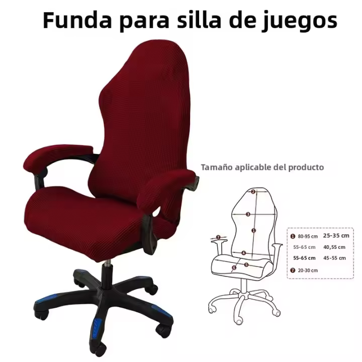 Cubierta De Silla De Juego Simple Y Moderna Para El Hogar Universal Compatible Con Sillas De Computadora Y Asiento Giratorio Elástico Con Apoyabrazos - 1