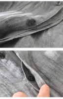 Camisa De Lino 100% Para Hombre Diseño Vintage Con Mangas Largas Cuello En V Casual Botones Ocultos Moda Moderna Para Oficina Y Uso Diario - details 11
