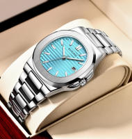 Reloj De Lujo LIGE Para Hombre 2025 Reloj De Pulsera De Acero Inoxidable Resistente Al Agua Con Luminosidad Y Fecha Cuadrado De Cuarzo - details 11
