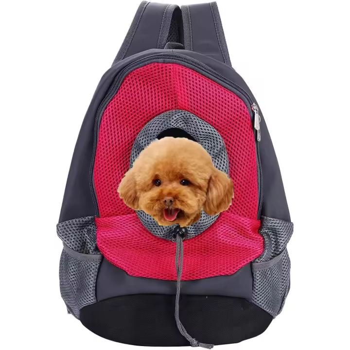 Mochila transportadora para mascotas, mochila de viaje para perros, mochila frontal, bolsa de viaje ajustable - 1