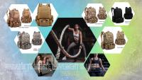 Mochila táctica militar caqui 50 litros acampada y senderismo estilo supervivencia, multifuncional 4 en 1 para montaña camping trekking viaje y excursiones, un bolso grande con 3 bolsas que se puedes desenganchar con sistema molle 3P - details 0