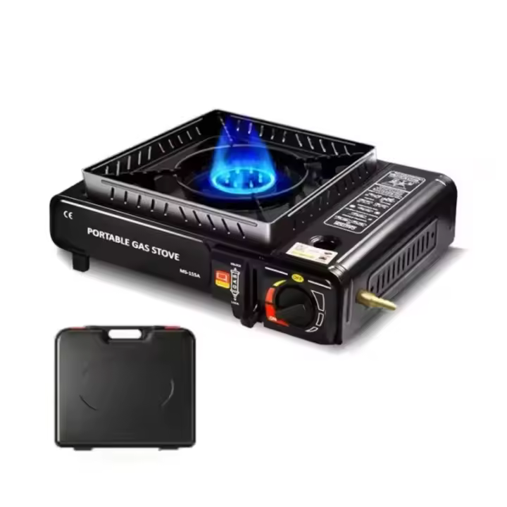 Cocina de gas Ideal para Cocinar en el camping Compatible con cartucho o bombona Con Red a prueba de viento y estuche de Transporte. - 1