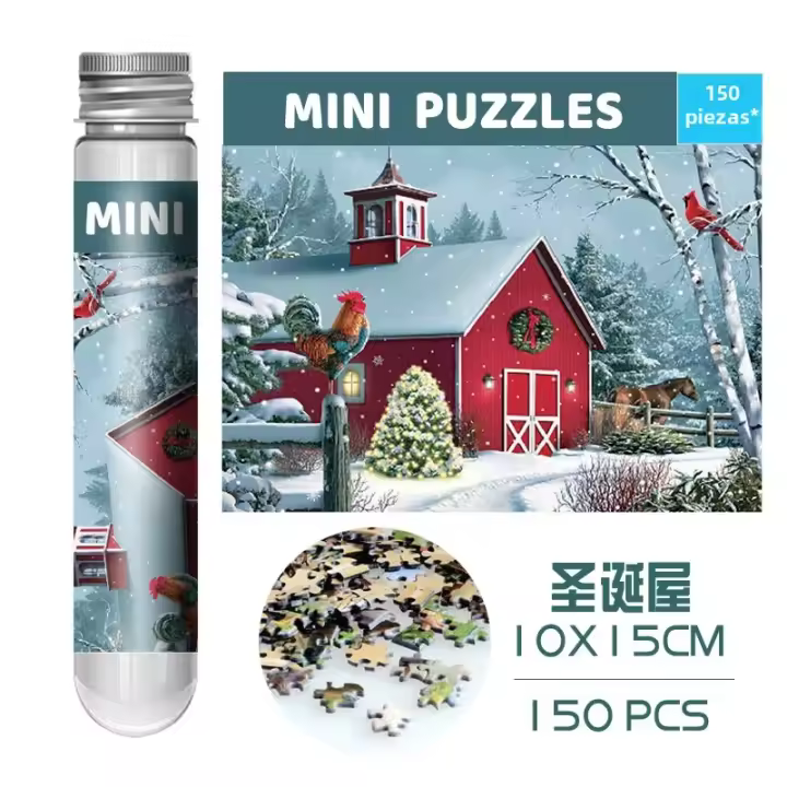 150PCS Mini Test Tube Jigsaw Puzzle Juguetes De Desestres Para Adultos Y Familia Juego Educativo Con Pinturas Famosas Tablero De Papel Unisex - 1