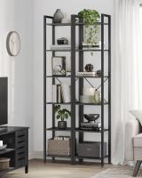 Estantería de 6 niveles multifuncional, librería espaciosa, ideal para oficina, salón, dormitorio y cocina, 40x30x187.5 cm, disponible en greige, marrón rústico y olmo pardo - details 20