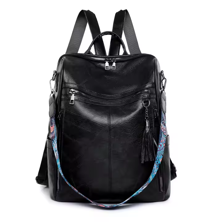 Nueva mochila multifuncional de cuero suave para mujer, estilo retro informal, sencilla y versátil, mochila de PU de gran capacidad - 1