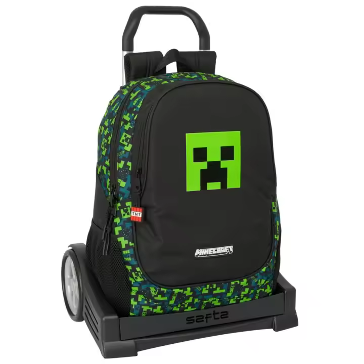 Mochila Con Carro Evolution Minecraft "Tnt" 32X44X16Cm (Safta 612547860) - 1