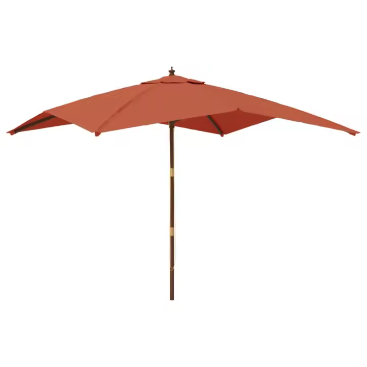 Sombrilla de Jardín con Poste de Madera terracota 300x300x273cm - 1