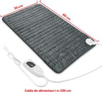 Letitwell Manta Eléctrica Lumbar, Manta eléctrica para espalda, cuello, hombros y vientre con función de apagado automático, Franela Suave Gris Oscuro, 30 X 60 cm - details 0
