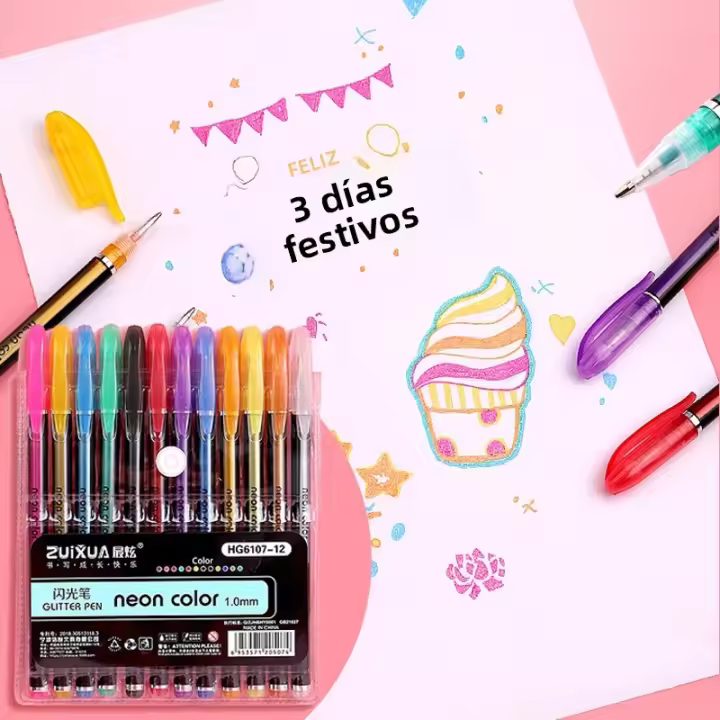 Juego De Marcadores De Puntos Finos 12-48 Colores Para Dibujo Caligrafía Scrapbooking Y Doodle Suministros De Oficina Y Escuela Material Plástico - 1
