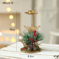 Nueva Decoración De Navidad Candelabro De Oro Hierro Para Ventana Adornos De Pino Para Árbol De Navidad Y Ambiente Con Soporte Para Velas - details 9