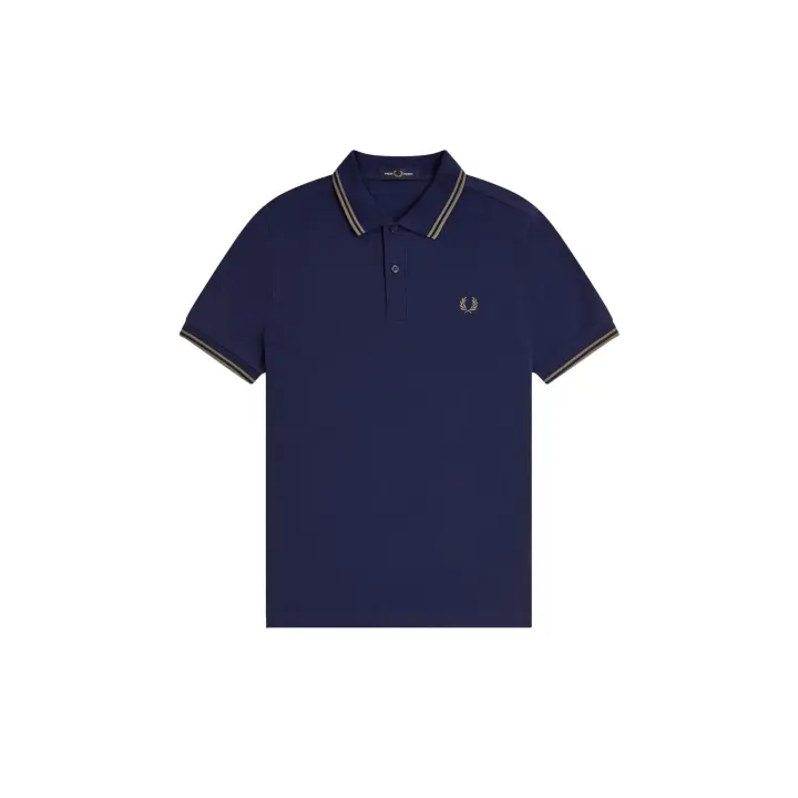 Fred Perry Slim Fit Twin Tipped Polo French Navy / Olive Mint / Olive Mint - 1