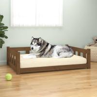 vidaXL Cama para Perros Madera Maciza 105,5x75,5x28 cm Mascotas Color Marrón miel,  Natural,  Blanco y mas - details 0