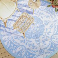 vidaXL Alfombra de exterior ARAKIL bebe Ø200 cm PP en color Azul bebé/Diseño cuadrado/Azul y más - details 0