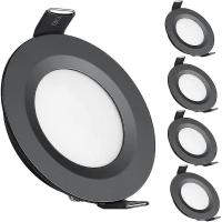 4 x 12V LED Recessed Ceiling Lights Campervan Dimmable Downlights for Motorhome Boat Van Caravan Yacht Bathroom(Black, Warm White 3200K) - details 4