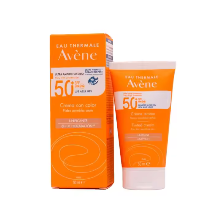 Avenue Protector Solar AVÈNE SPF 50+ con Color 50 Ml - Alta Protección Solar - 1