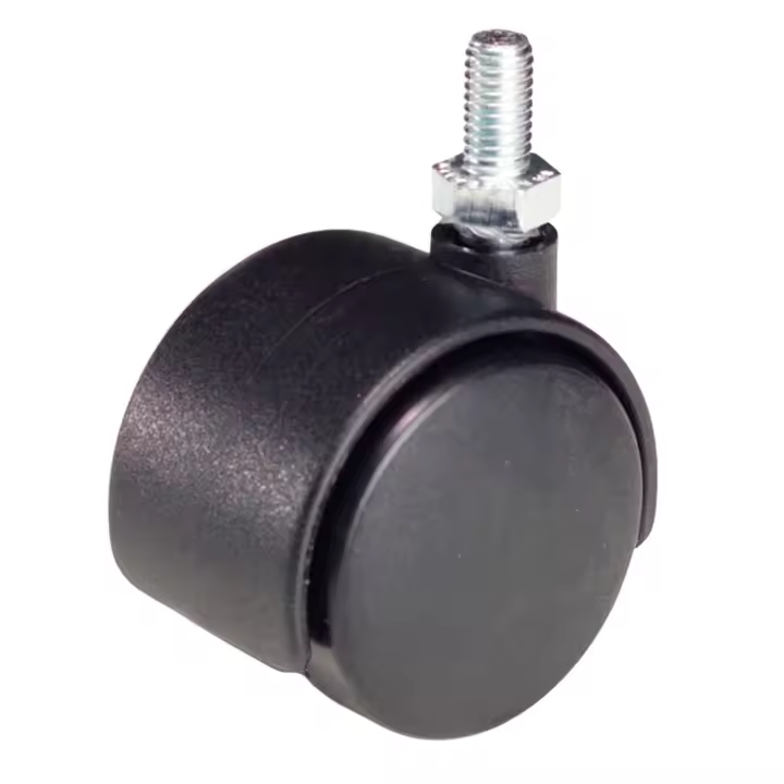 SANCO STORE - WOLFPACK LINEA PROFESIONAL Rueda Domestica Nylon Negro Espiga M8x40 mm. - 1