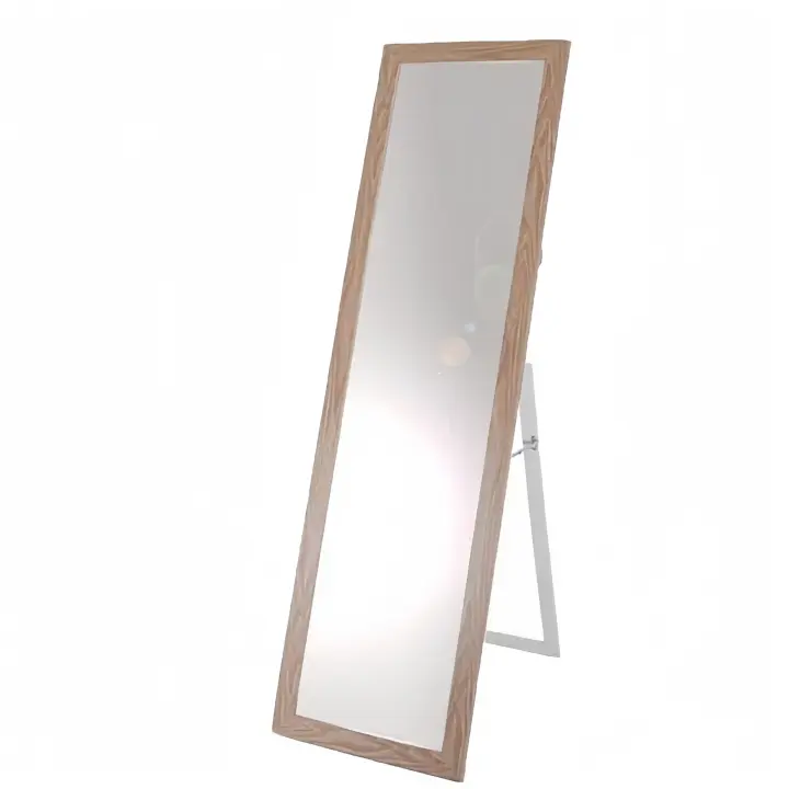 MIRAMAX-Espejo de pie color natural nórdico para dormitorio con unas dimensiones de 120x30 cm - 1