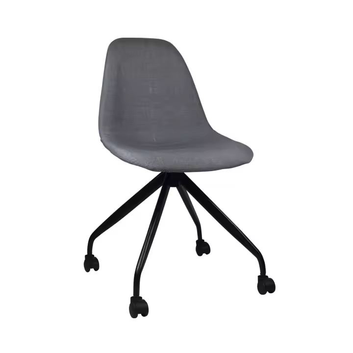 Thinia Home - Silla de Escritorio Ergonómica Basic, Silla de Oficina, con Ruedas, Giratoria 360º, Acolchada, Tapizada en Tela, Diseño Moderno, Color Gris - 1