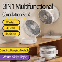 Ventilador Portátil Recargable De 5000mAh Pequeño Y Plegable Con Luz Nocturna 90° Montado En La Pared 4 Velocidades Para Oficina Y Hogar - details 5