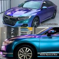 Película De Vinilo Chameleon Para Coche Y Motocicleta Cambio De Color Mate Brillante Decoración Azul Morado Accesorios De Adornos Con Libre De Burbujas Y Absorción De Aire - details 1