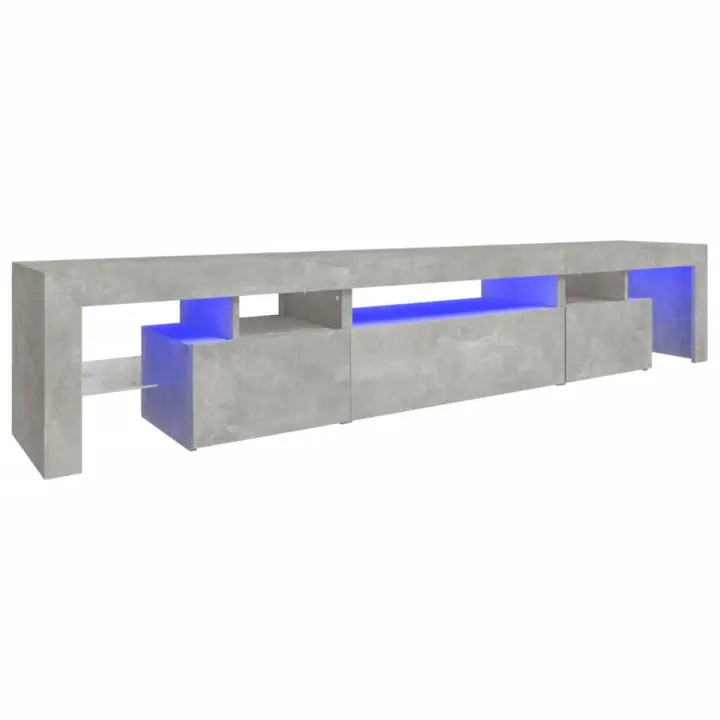 vidaXL Mueble de TV con luces LED 215x36,5x40 cm, Mueble de Salon, Mueble TV, Mueble TV salon, Mesa de TV, Mueble tele - 1