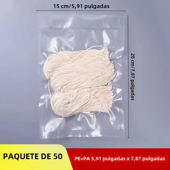 50 Bolsas De Sello Vacío De Premium Para Alimentos Organizador De Cocina Reutilizables BPA-Free Para Refrigerio Y Microwaving - 1