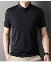Camisa Polo De Verano Para Hombre Seda Suave Transpirable Manga Corta Bordada Estilo Coreano Moda Casual Camiseta De Cuello Redondo - details 15