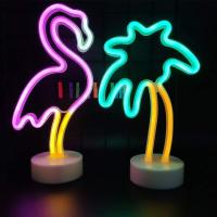 2pcs Luz LED Neón Para Flamencos Y Palmeras, Alimentada Por USB/baterías, Luces Decorativas Para Habitación Cumpleaños Fiesta De Verano Modernas - details 1