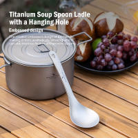 Cuchara De Sopa Y Tamiz De Titanio Boundless Voyage Con Agujero Para Colgar Ultraligero Para Camping Ti1039T - details 3