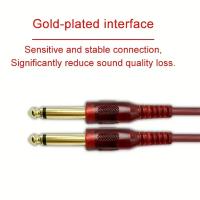 Cable De Audio TRS 1/4'' 6.35mm 10ft/3m Para Guitarra Eléctrica Bajo Y Altavoces Cordón De Instrumento AMP Rojo Y Recto - details 1