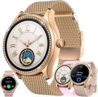 Reloj Inteligente Mujer Ultra Fino smartwatch 2 Correas Cuero Extra y 1 Protector Pantalla Pulsera Actividad Larga Duración de Batería Compatible Android iOS - details 0