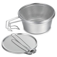 TOMSHOO Taza De Sierras De Acero Inoxidable Con Escurridor Y Tapa Para Camping Senderismo Y Escalada En Montañas - details 3