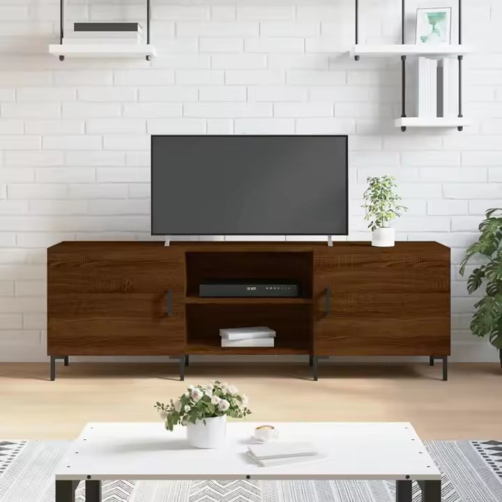 vidaXL Mueble de TV madera de ingeniería roble marrón 150x30x50 cm - 1