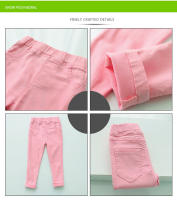Pantalones De Niñas Moda Primavera Verano Colores Caramelo Pantalones De Lápiz Para Niños Niñas Coton Y Poliéster Talla Media - details 6
