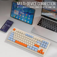 Teclado De Juego M87 Con Modo Dual Bluetooth 5.0 2.4Ghz Recargable Iluminación Para Oficina Y Juego Silencioso ABS Dye-sublimation Hot Swap - details 5