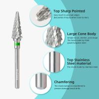 HYTOOS Bits De Taladro De Cono Para Uñas 15mm Taper Carburo Antipolvo Para Eliminación De Uñas Manicura Y Limpieza De Cutícula Gel Suave - details 4