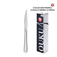 Mr.Spoon Serie Piedra 12 Piezas 48 Piezas 240 Piezas ecolomico,Acero inoxidable 13/0,Cuchillo carne,Largo 233mm grosor 5mm,Cubiertos mango monobloque,Aptos para lavavajillas,Caja Envase Ecológico,Para Casa,Hotel,Restaurante 60101 - details 2