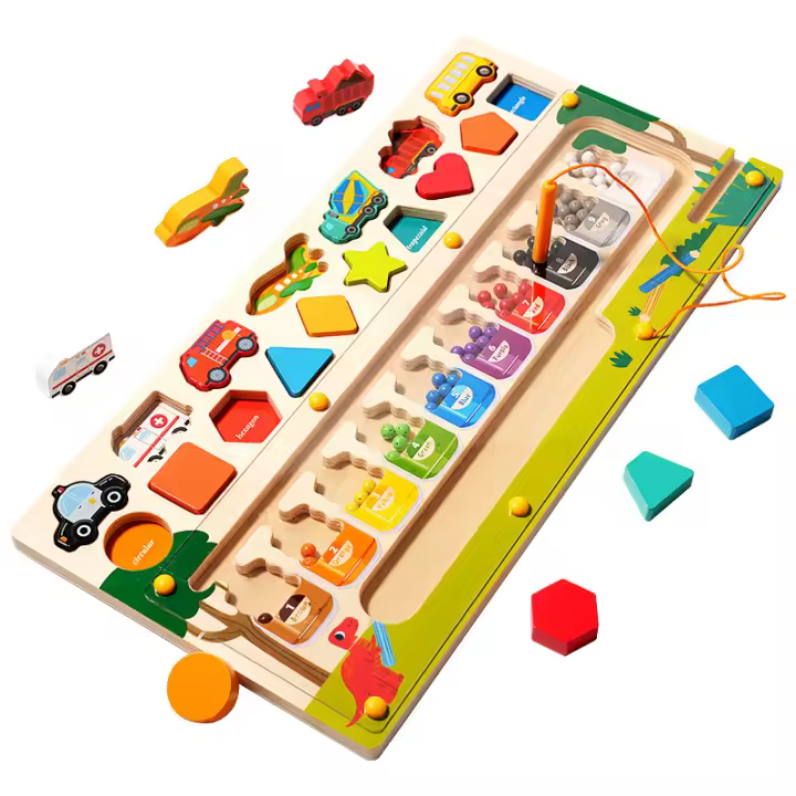 Juguete De Viaje De Madera Montessori Con Sorteo De Formas Y Conteo De Colores Y Números Para Niños De 3-6 Años Juego De Lógica Y Motricidad Finas - 1