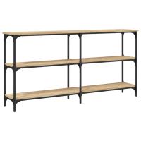 Mesa consola madera de ingeniería 150x29x75 cm Negro, Roble Sonoma, Roble ahumado Mesa de sofá Mesa de Entrada para Salón Consola de Entrada Mueble Recibidor Mesita Mesa auxiliar Salon - details 2