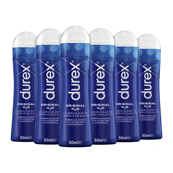 Lubricantes Durex Lote x6 50ml, para sexo seguro. Descubre el tuyo y disfruta. Original, Calor, Frescor. Fresa y Perfect Connection - 1