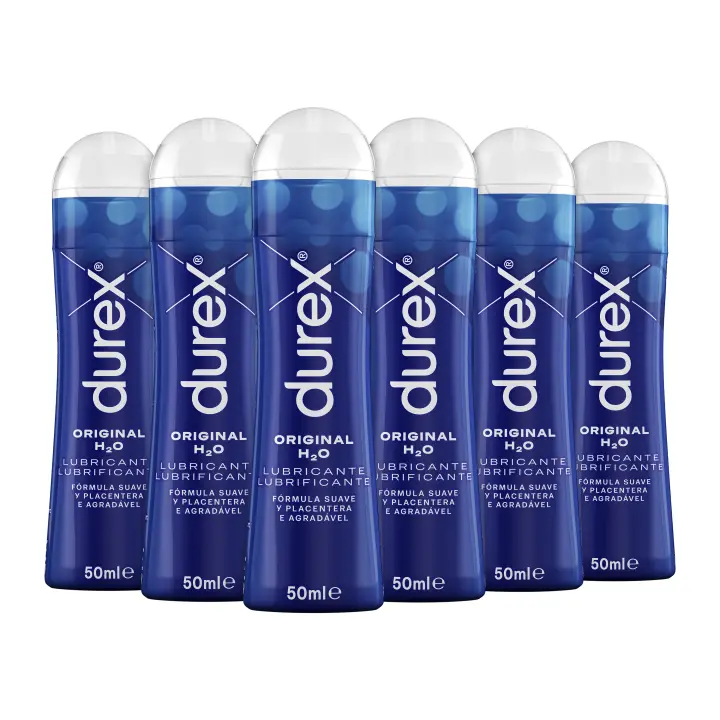 Lubricantes Durex Lote x6 50ml, para sexo seguro. Descubre el tuyo y disfruta. Original, Calor, Frescor. Fresa y Perfect Connection - 1