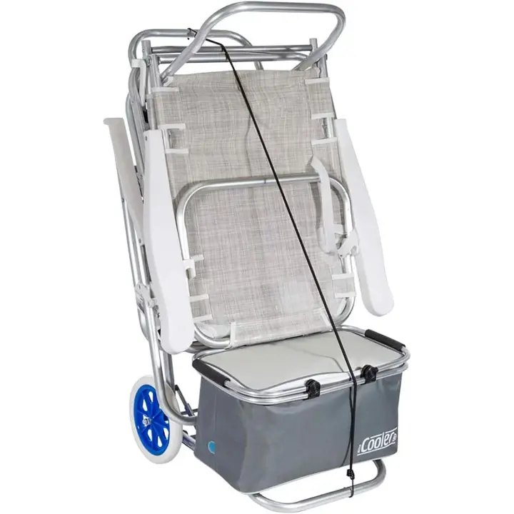 Carro portasillas Plegable, 110x38x42cm, Carro playa plegable de Aluminio para Camping y Playa Nuevo y Mejorado (Carro Portasilla) - 1