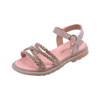 Sandalias Romanas Para Niñas Con Tiras Abiertas Y Color Sólido Alta Top Con Resaltos Vacaciones Nuevas Zapatos Planos Casuales De Verano Para Niños - details 13