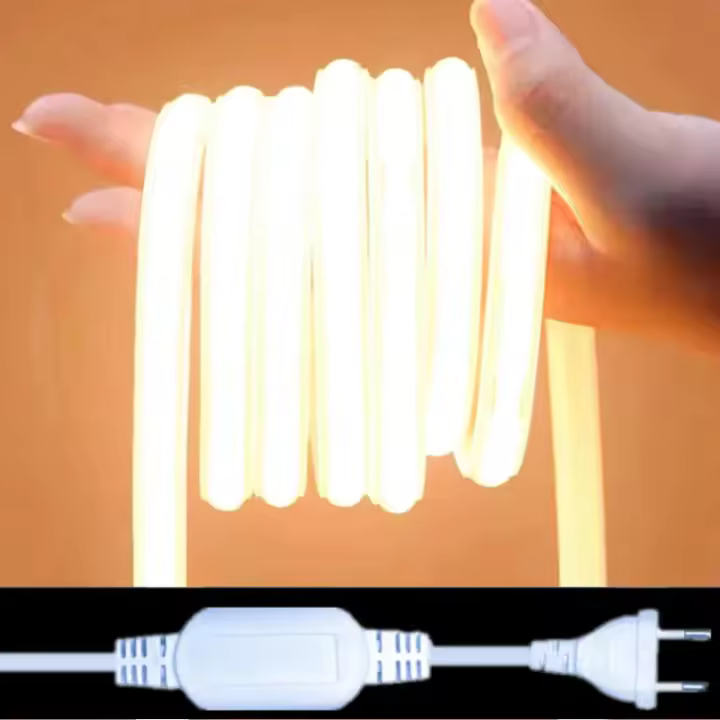 Tira LED COB 220V Con Interruptor Y Potencia Dimmable EU Plug 288LEDs/m 3000k 6000k RA90 Para Jardín Exterior Iluminación De Dormitorio Y Cocina - 1