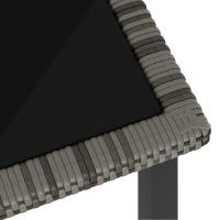 vidaXL Mesa de comedor para jardín ratán sintético gris 140x70x73 cm - details 3