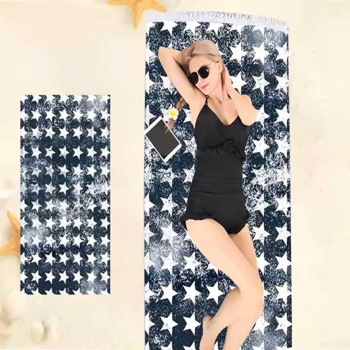 PLUSHOME Toalla de Playa Rectangular 90x170cm de Microfibra Alta Calidad - 1