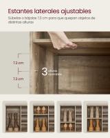 Banco para Zapatos Marrón Camel 30x104x48 cm, Almacenamiento con Cojín Acolchado, 10 Compartimentos y Estantes Ajustables, Ideal para Salón y Pasillo - details 4