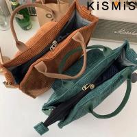Bolso De Hombro Para Mujer De Corduroy Vintage Con Cierre De Cremallera Y Bolsillo Exterior Bolso De Moda Casual Para Estudiantes Y Compras - details 4