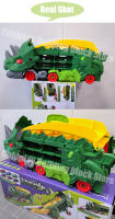 Modelo De Coche Dinosauro Triceratops Desplazable Para Niños Juguete Educativo De Plástico ABS Con Carretera Plegable Y Retroceso - details 0